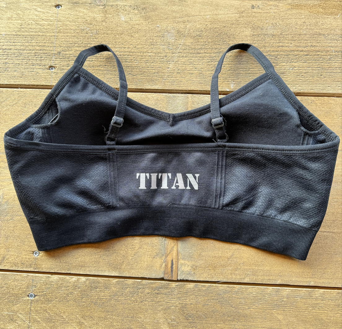 Black Titan Sports Bra - up to 4 week lead time!