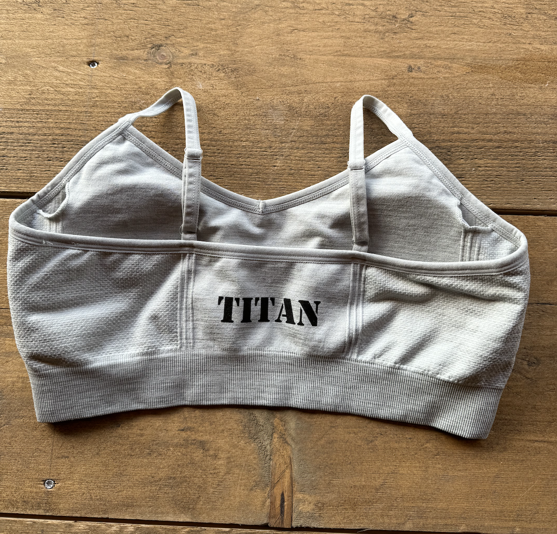 Grey Titan Sports Bra - up to 4 week lead time!
